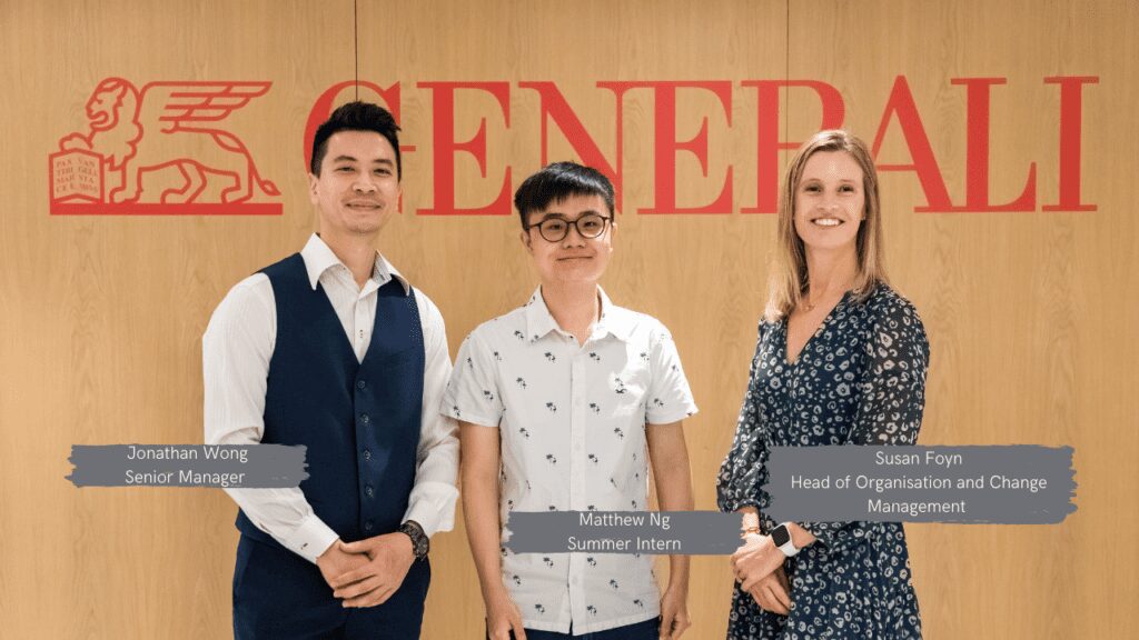 Group photo from left to right: Jonathan Wong – Senior Manager, Matthew Ng – Summer Intern, Susan Foyn - Head of Organisation and Change Management, Asia